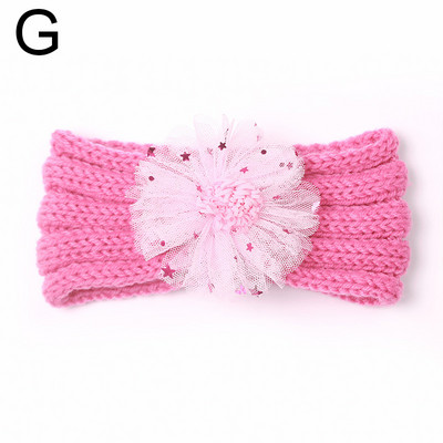 Modne dječje pletene trake za glavu Jednobojni cvjetovi Elastične trake za kosu za djevojčice Slatka pokrivala za glavu Dječji dodaci za kosu