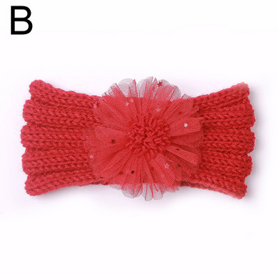 Modne dječje pletene trake za glavu Jednobojni cvjetovi Elastične trake za kosu za djevojčice Slatka pokrivala za glavu Dječji dodaci za kosu