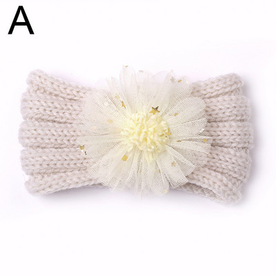 Modne dječje pletene trake za glavu Jednobojni cvjetovi Elastične trake za kosu za djevojčice Slatka pokrivala za glavu Dječji dodaci za kosu