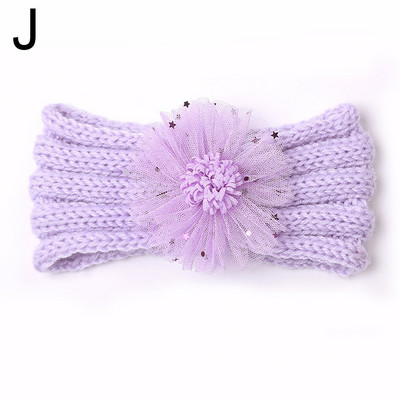 Modne dječje pletene trake za glavu Jednobojni cvjetovi Elastične trake za kosu za djevojčice Slatka pokrivala za glavu Dječji dodaci za kosu