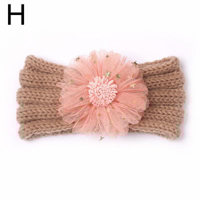 Modne dječje pletene trake za glavu Jednobojni cvjetovi Elastične trake za kosu za djevojčice Slatka pokrivala za glavu Dječji dodaci za kosu