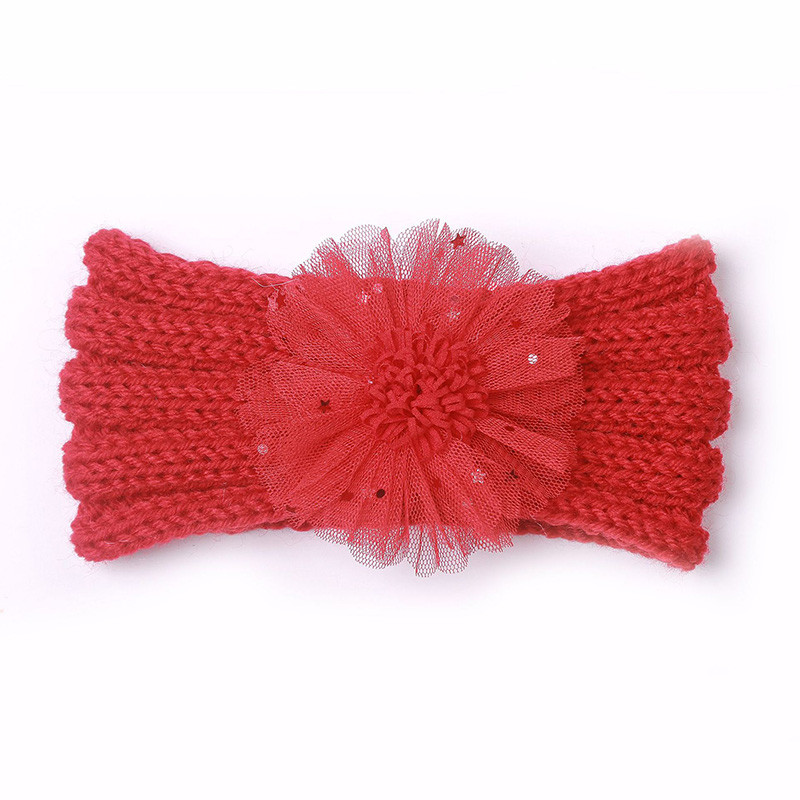 Modne dječje pletene trake za glavu Jednobojni cvjetovi Elastične trake za kosu za djevojčice Slatka pokrivala za glavu Dječji dodaci za kosu