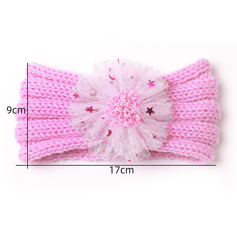 Modne dječje pletene trake za glavu Jednobojni cvjetovi Elastične trake za kosu za djevojčice Slatka pokrivala za glavu Dječji dodaci za kosu