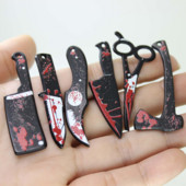 10 бр./лот окървавен нож ножици кама смола Хелоуин талисмани висулка за обеци ключодържател гривна Направи си сам бижута бижута находки
