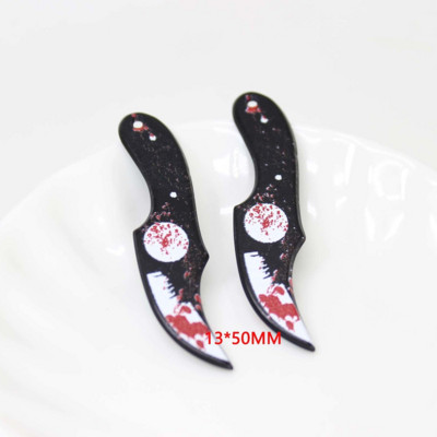10 бр./лот окървавен нож ножици кама смола Хелоуин талисмани висулка за обеци ключодържател гривна Направи си сам бижута бижута находки