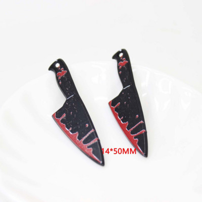 10 бр./лот окървавен нож ножици кама смола Хелоуин талисмани висулка за обеци ключодържател гривна Направи си сам бижута бижута находки