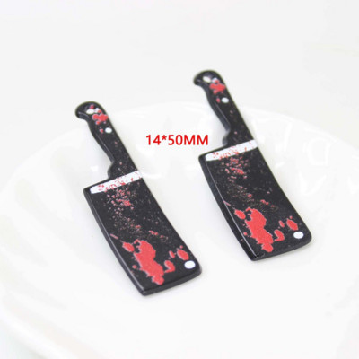 10 бр./лот окървавен нож ножици кама смола Хелоуин талисмани висулка за обеци ключодържател гривна Направи си сам бижута бижута находки