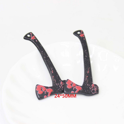 10 бр./лот окървавен нож ножици кама смола Хелоуин талисмани висулка за обеци ключодържател гривна Направи си сам бижута бижута находки