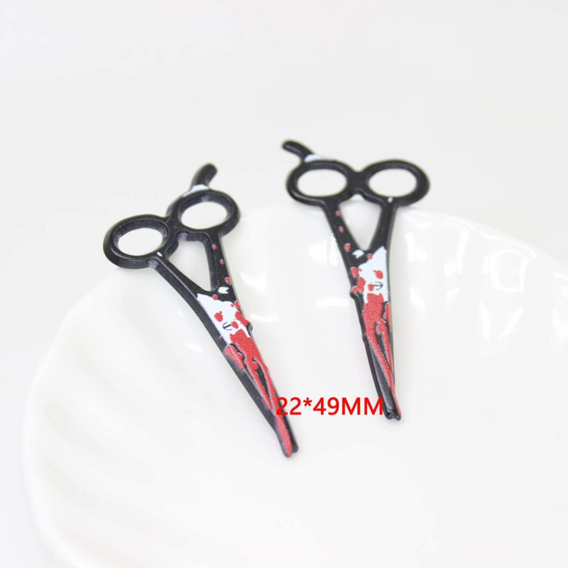 10 бр./лот окървавен нож ножици кама смола Хелоуин талисмани висулка за обеци ключодържател гривна Направи си сам бижута бижута находки