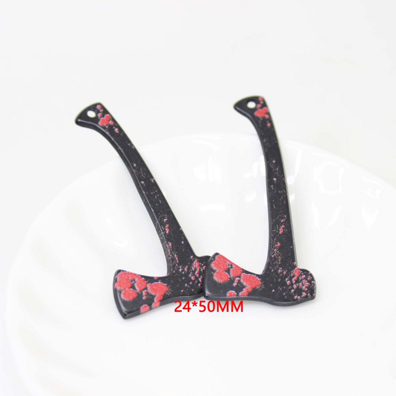 10 бр./лот окървавен нож ножици кама смола Хелоуин талисмани висулка за обеци ключодържател гривна Направи си сам бижута бижута находки