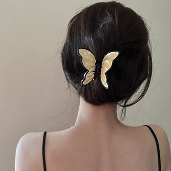 Нова дамска щипка за коса с пеперуда за жени Акрилни щипки за нокти Момичета Сладка лента за глава Щипка за коса с раци Модни аксесоари за коса