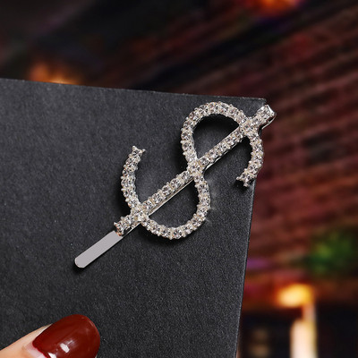 Kristály hajkiegészítők strasszos szó hajkapcsok angol betű X hajtűk Bobby Pin Barrette Stick fejfedők ékszerek