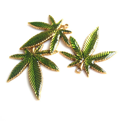 4Pcs Zeleni lonac Leaf Weed Okrugli list Green Drop Oil Charms Privjesci Dodaci DIY Ručno izrađena ogrlica Pribor za izradu nakita