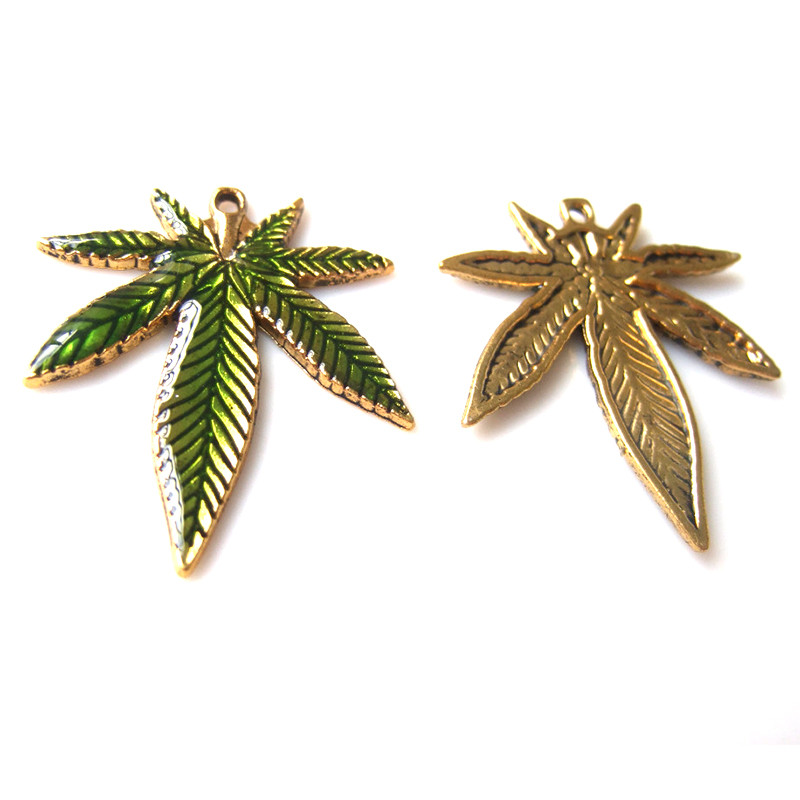 4Pcs Zeleni lonac Leaf Weed Okrugli list Green Drop Oil Charms Privjesci Dodaci DIY Ručno izrađena ogrlica Pribor za izradu nakita