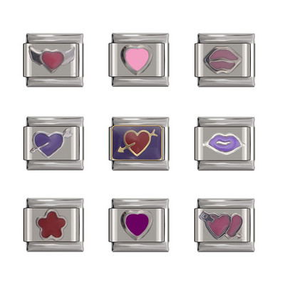 Hapiship Nauja Originali Daisy Romantic Color Heart Gėlė Itališka Charm Fit 9mm Apyrankė Nerūdijančio plieno papuošalų gamyba DJTop34
