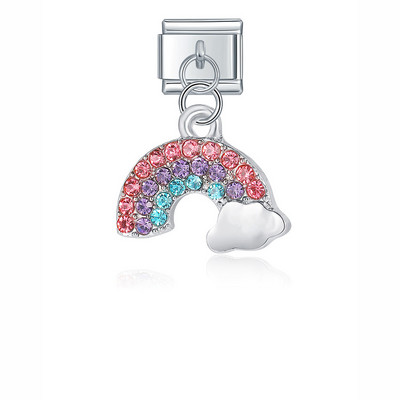 Hapiship Original Daisy Fashion Rainbow Heart Morska zvijezda Elephant Charm Links Fit 9mm Narukvica od nehrđajućeg čelika DIY Izrada DJ329