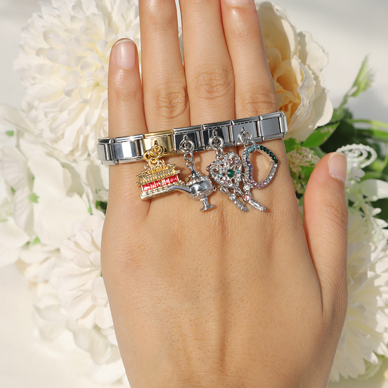 Hapiship Original Daisy Fashion Rainbow Heart Morska zvijezda Elephant Charm Links Fit 9mm Narukvica od nehrđajućeg čelika DIY Izrada DJ329