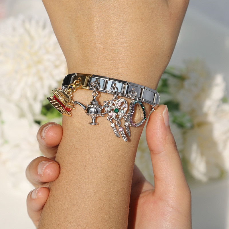 Hapiship Original Daisy Fashion Rainbow Heart Morska zvijezda Elephant Charm Links Fit 9mm Narukvica od nehrđajućeg čelika DIY Izrada DJ329