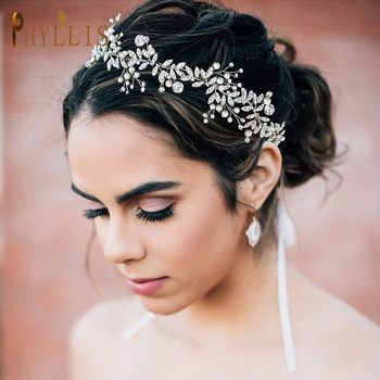 A173 Opal Flower Wedding Headband Νυφικά Headpieces Σετ σκουλαρίκι κεφαλής Γυναικείες τιάρες Σετ κοσμήματα παράνυμφος για τα μαλλιά Σετ δώρα νύφης