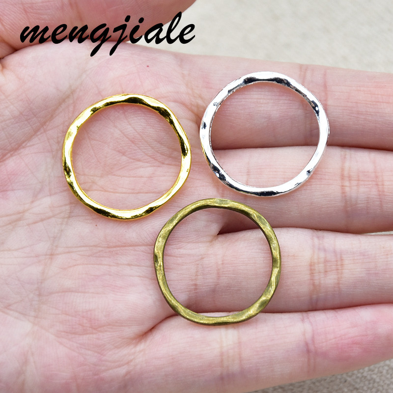 25 komada trobojnih okruglih privjesaka za konektore od legure cinka, metalnih okruglih privjesaka za DIY izradu ručno rađenih dodataka za nakit 23*23 mm