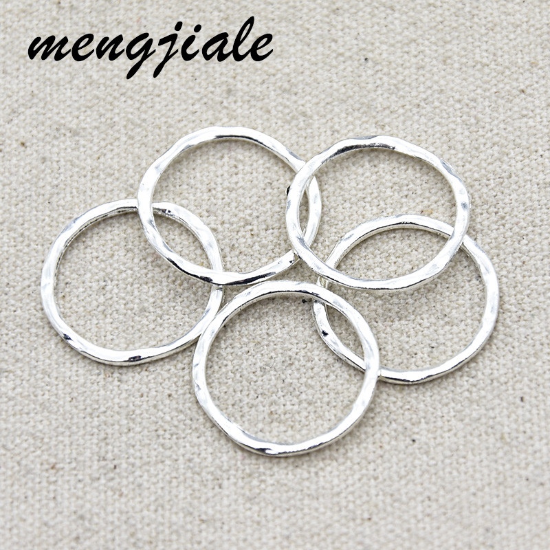 25 komada trobojnih okruglih privjesaka za konektore od legure cinka, metalnih okruglih privjesaka za DIY izradu ručno rađenih dodataka za nakit 23*23 mm