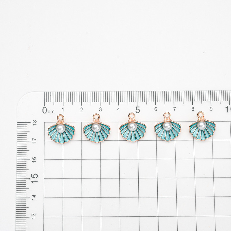 10 vnt Scallop Shell Pearl emalio žavesiai papuošalams gaminti rankų darbo pakabukas apyrankės karoliai auskarai amatų priedai
