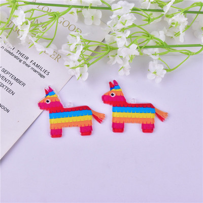 10 bucăți Cinco De Mayo Carnaval Cactus Pălărie de cal Arcylic Charms pentru găsirea de bijuterii DIY