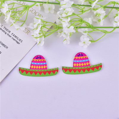 10 bucăți Cinco De Mayo Carnaval Cactus Pălărie de cal Arcylic Charms pentru găsirea de bijuterii DIY