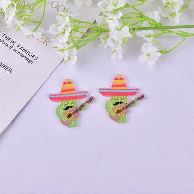 10 bucăți Cinco De Mayo Carnaval Cactus Pălărie de cal Arcylic Charms pentru găsirea de bijuterii DIY