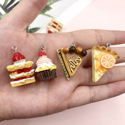 10 db Mini torta gyanta bűbáj barkácsoláshoz kézműves fülbevaló nyaklánc karkötő ékszer készítés kiegészítők lapos hátú Cabochon medálok