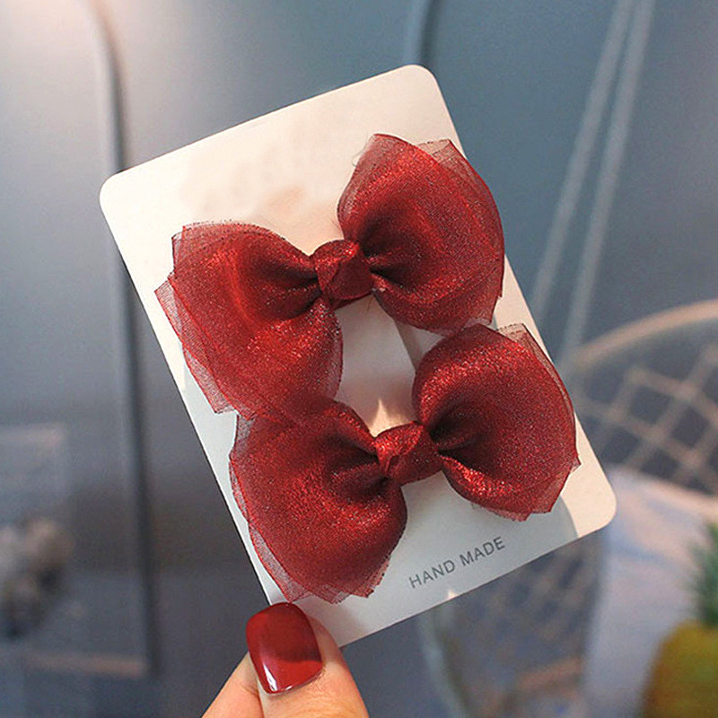1 pár új hálós hajtűk Női Lányoknak Aranyos Bowknot Hajcsat Gyerekek Lófarok Clipek Napi parti Ajándékok Divatos Hajkiegészítők
