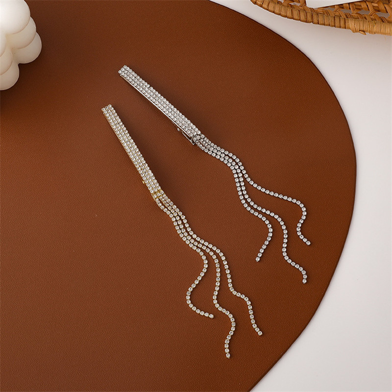 2021. Novi korejski Bling Bling Bling Shining Rhinestone Tassel Fairy Barrettes za žene Modni dodaci za kosu Kristalne kopče Ukosnice