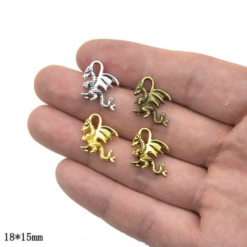 Χονδρική 16 τμχ 4 Χρώματα 3D Winged Dragon Charms Μεταλλικά μενταγιόν από κράμα για DIY κοσμήματα κατασκευής κολιέ Αξεσουάρ βραχιολιών