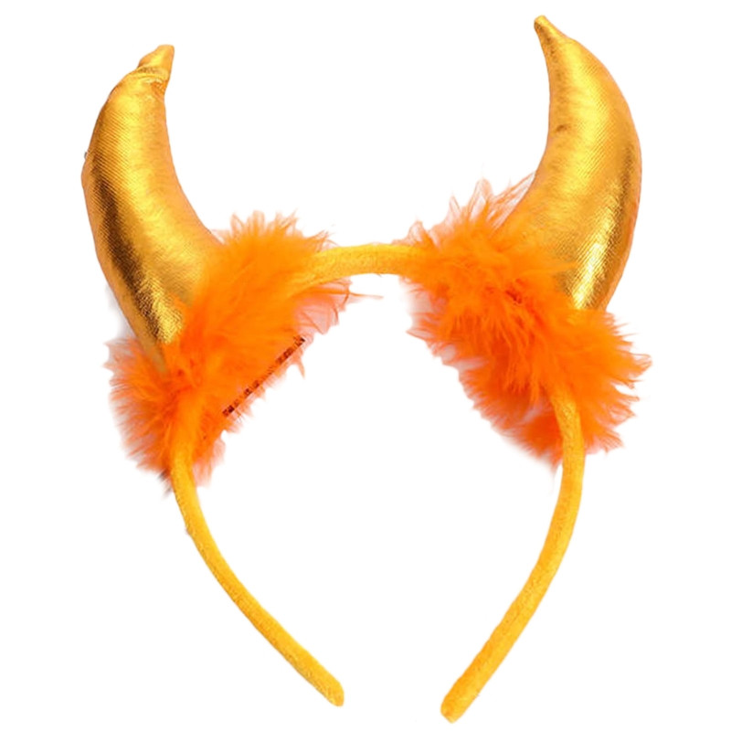 Halloween Demon Traka za glavu Odrasla djeca Cosplay kostim Otmjeni rekviziti za zabavu Pahuljasti plišani svjetlucavi obruč za kosu Dodaci za glavu