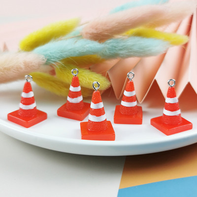 10 kom/pakiranje 3D prometno upozorenje, stožac, privjesak od smole, privjesak za DIY, naušnica, privjesak, ogrlica, pribor, izrada nakita