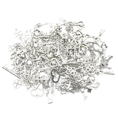 Veleprodaja starinskih višebojnih mješovitih malih ključeva, privjesaka od legure metala, privjesaka za DIY ručno izrađene narukvice, izradu pribora za nakit