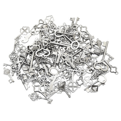 Veleprodaja starinskih višebojnih mješovitih malih ključeva, privjesaka od legure metala, privjesaka za DIY ručno izrađene narukvice, izradu pribora za nakit