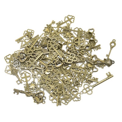 Veleprodaja starinskih višebojnih mješovitih malih ključeva, privjesaka od legure metala, privjesaka za DIY ručno izrađene narukvice, izradu pribora za nakit