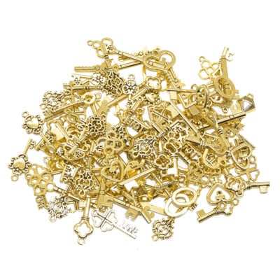 Veleprodaja starinskih višebojnih mješovitih malih ključeva, privjesaka od legure metala, privjesaka za DIY ručno izrađene narukvice, izradu pribora za nakit