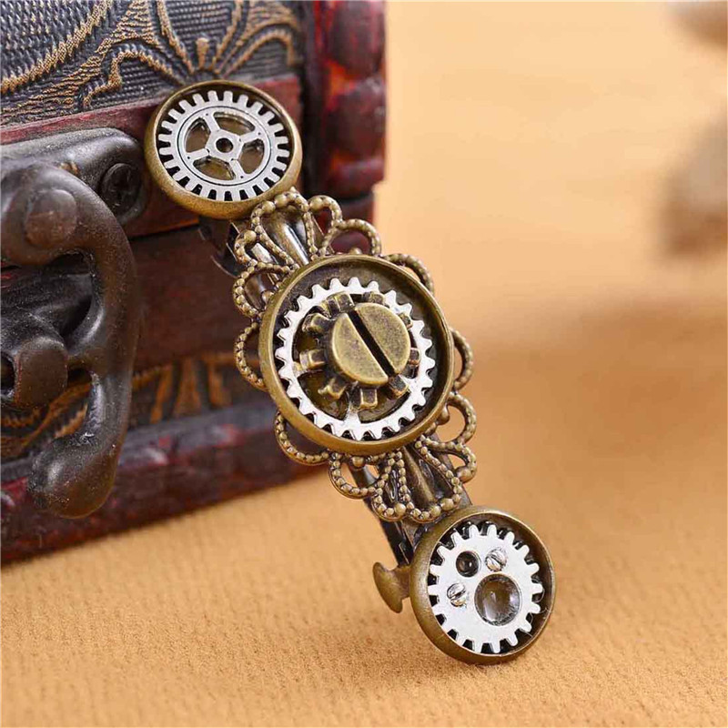 Julie Wang Punk oprema Proljetna ukosnica Legura Steampunk Vintage kopča za kosu Djevojka Ženski nakit Ukosnica za glavu