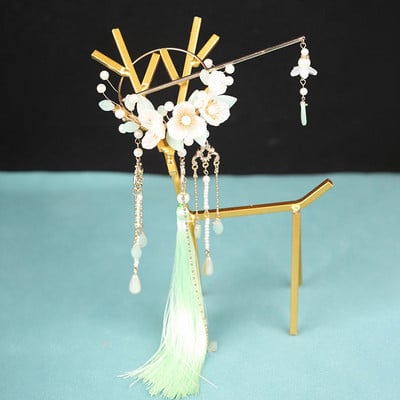 Retro Hanfu dodaci za kosu za žene Klasični estetski nježni ginkgo listovi prstena s umetnutim kopčama Jednostavni štapići za kosu kopče za kosu