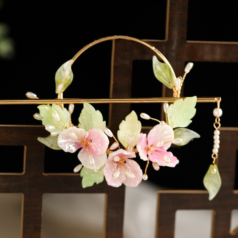 Retro Hanfu dodaci za kosu za žene Klasični estetski nježni ginkgo listovi prstena s umetnutim kopčama Jednostavni štapići za kosu kopče za kosu