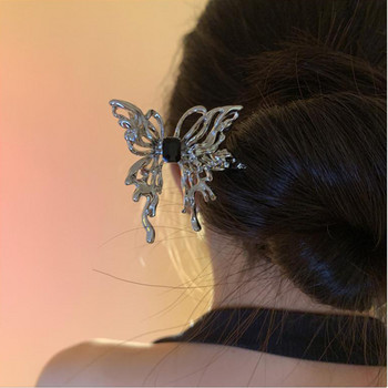 Нови метални течни пръчици за коса с пеперуди за жени Щипки за коса Минималистични фиби за момичета Инструменти за създаване на кокчета за прическа