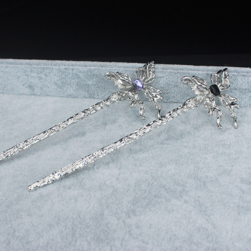 Novi metalni tekući štapići za kosu u obliku leptira za žene Ukosnice za kosu Minimalističke ukosnice za djevojke Alati za izradu punđi za kosu