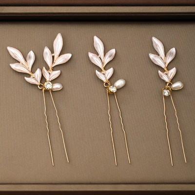 3 kom. Ukosnice za vjenčanje Tijara Slatkovodni biseri Zlatne kopče za kosu za mladenke Ukosnice sa vještačkim kamenčićima Ženski ukrasi za kosu Dodaci