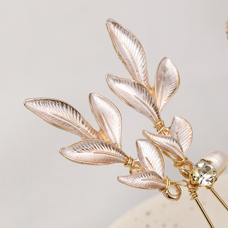 3 kom. Ukosnice za vjenčanje Tijara Slatkovodni biseri Zlatne kopče za kosu za mladenke Ukosnice sa vještačkim kamenčićima Ženski ukrasi za kosu Dodaci