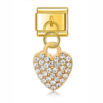 Hapiship Fashion Sweet Romantic Glaze Heart Sun Italian Links Charm Fit 9mm Narukvica od nehrđajućeg čelika Izrada nakita DIY DJ389