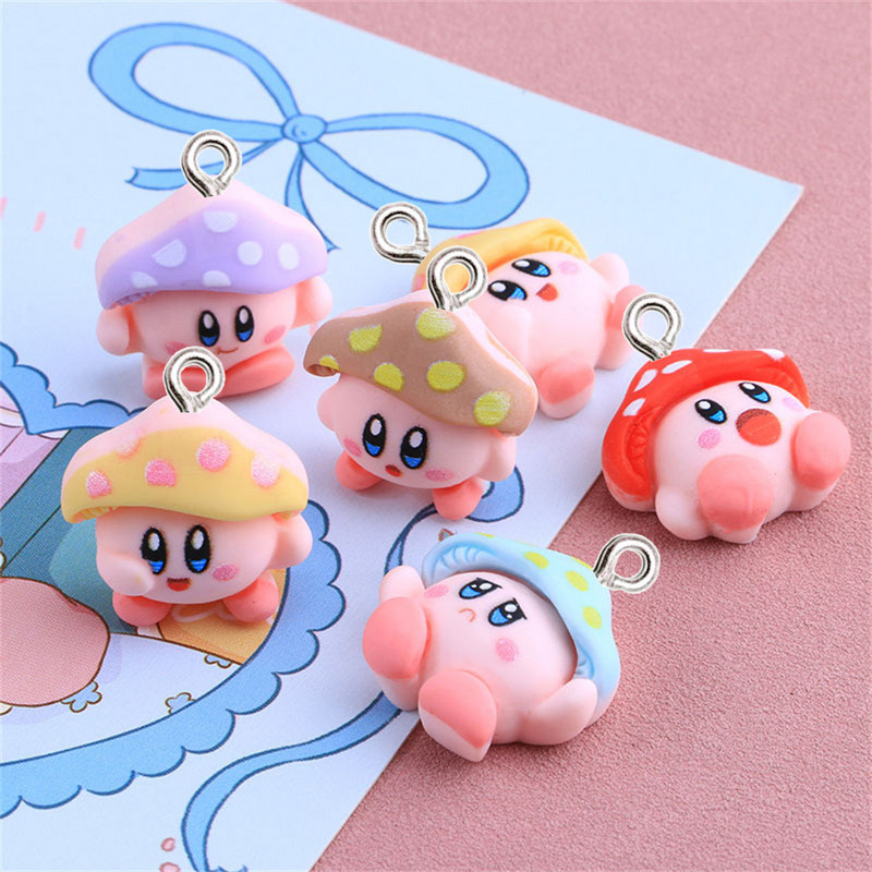10Pcs Cartoon Mushroom Resin Charms Kawaii DIY Ogrlica Naušnica Narukvica Privjesak Dodaci za izradu nakita Telefon Dekoracija privjeska za ključeve