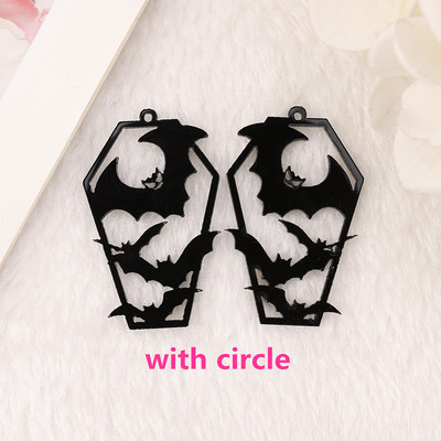 10kom Halloween privjesaka Akrilni crni šišmiš Izdubljeni kovčeg za naušnice Privjesak za ključeve Ogrlica Diy Izrada