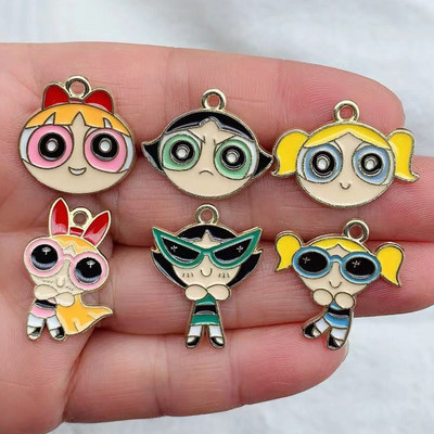 10db Enamel Girls Alloy Drop Olaj barkács ékszer kiegészítők japán rajzfilm anime aranyos Q változat medál nyaklánc kiegészítők